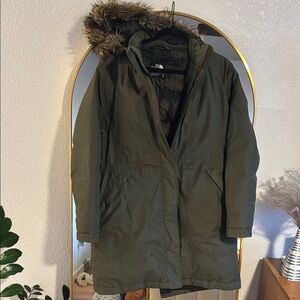 The North Face Green Ski Jacket with Fur Hood
